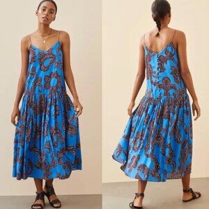 Anthropologie Atsu Flounced Paisley Midi Dress 3x